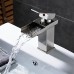 Rozin Bathroom Waterfall Sink Faucet Single Handle Vanity Basin Mixer Tap Brushed Nickel - B00W6YO0EA